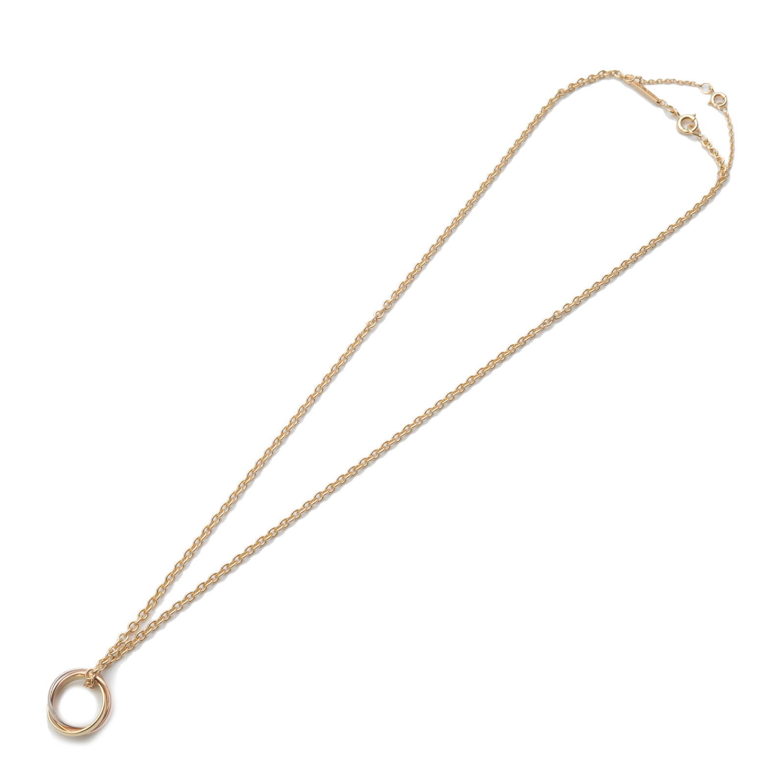 Authentic Cartier Trinity Necklace K18 750 Yellow/White/Rose Gold Used F/S
