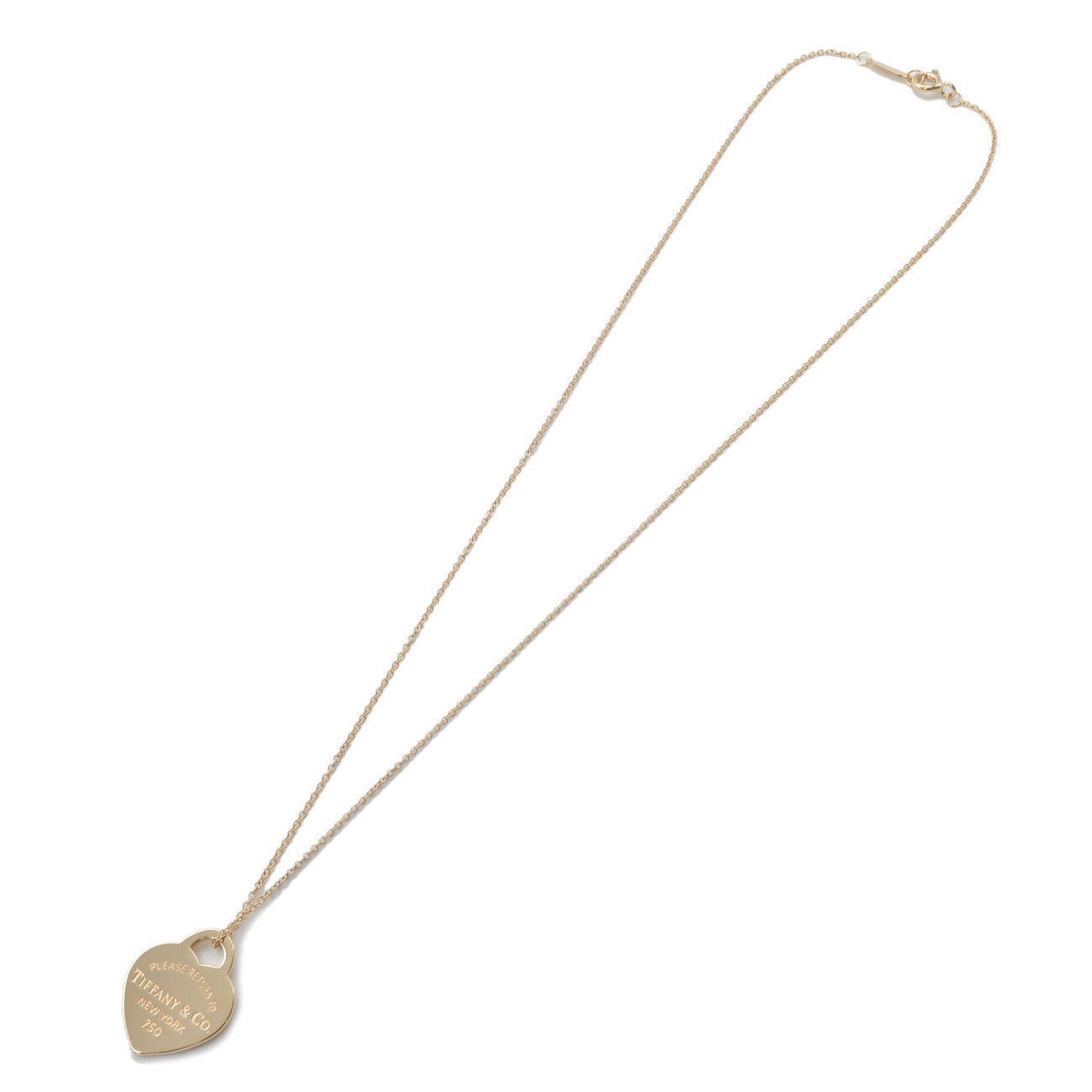 Auth Tiffany&Co. Return To Tiffany Heart Tag Necklace K18YG 750YG Used F/S