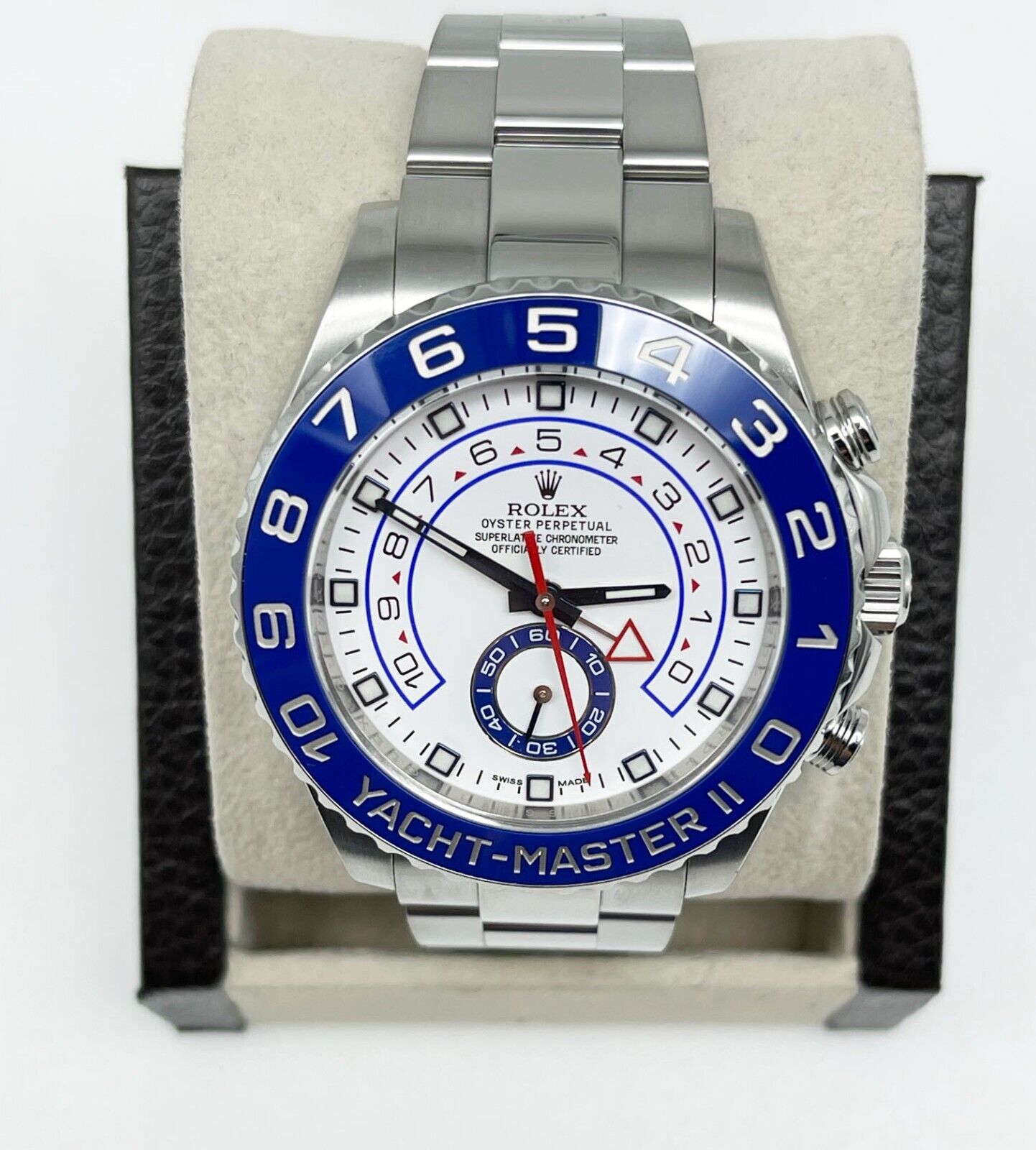 Rolex 116680 Yacht Master II White Dial Blue Bezel Steel