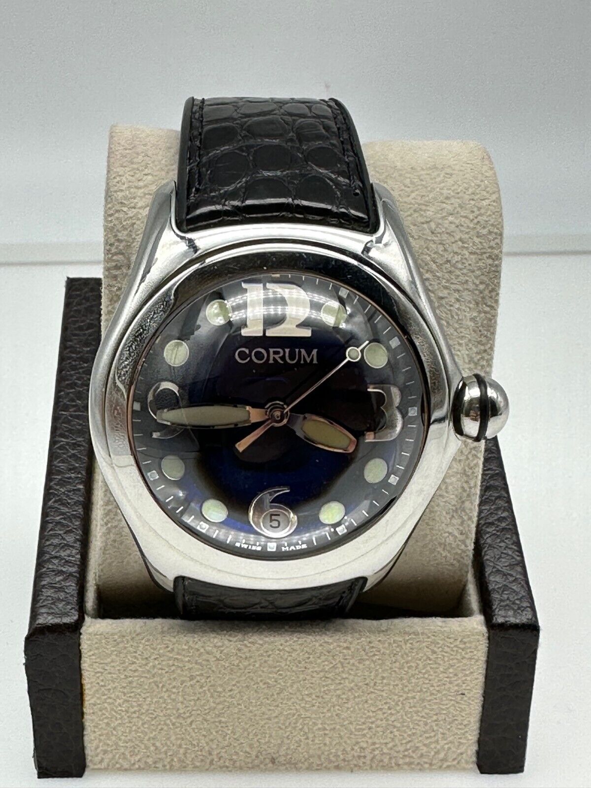 Corum Bubble Stainless Steel Black Leather