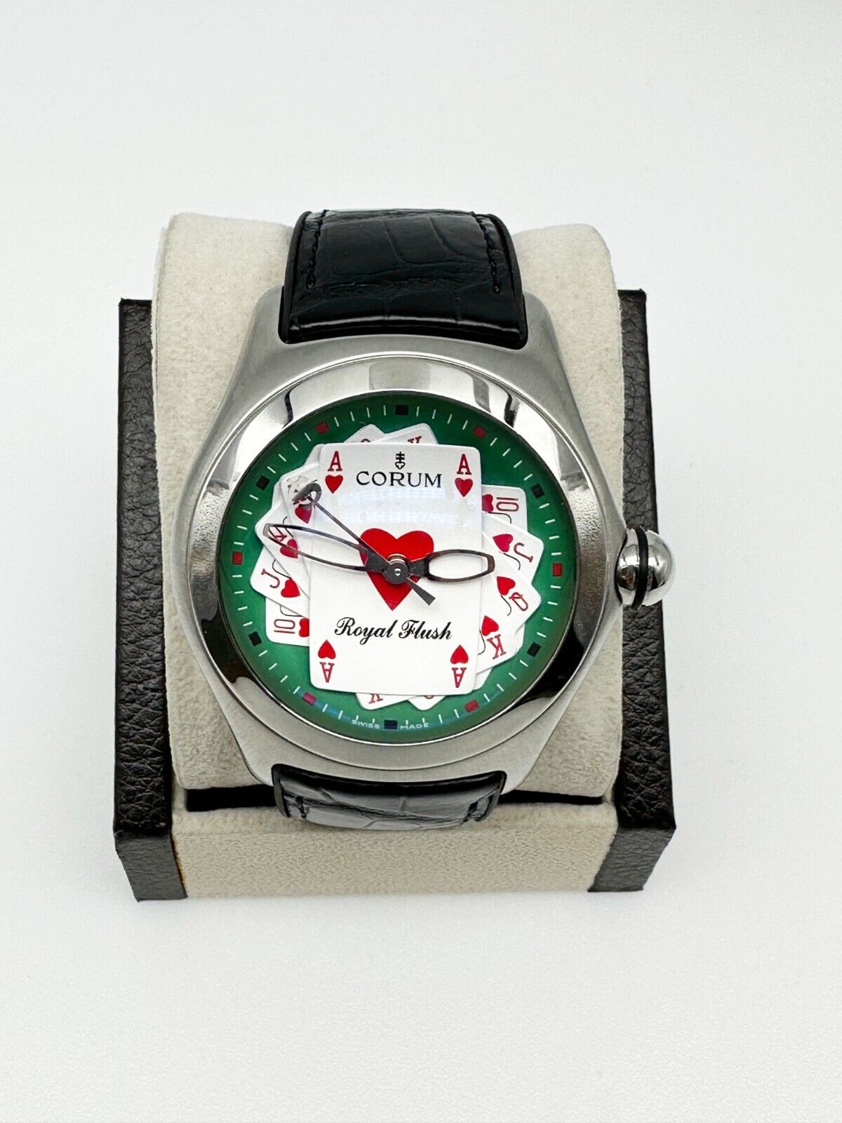 Corum 082.170.20 Bubble Royal Flush Steel Black Leather 45mm