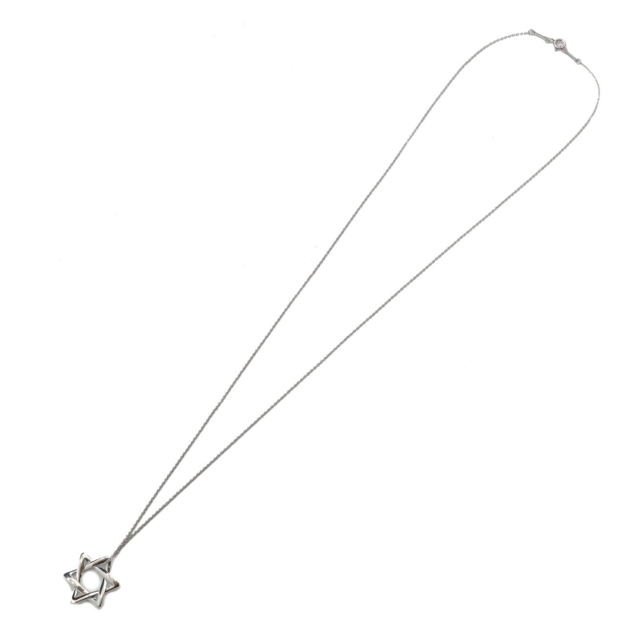 Authentic TiffanyCo. Star of Davi Pendant Necklace Silver Used F/S