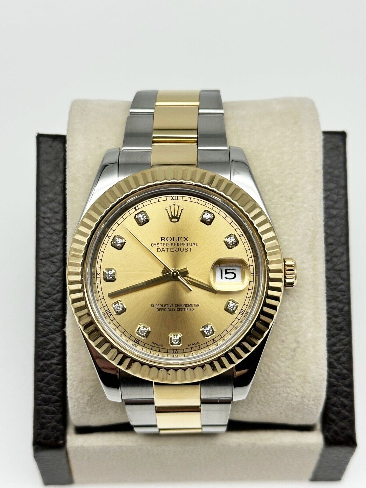 Rolex  Datejust II  Champagne Diamond Dial 18K Gold