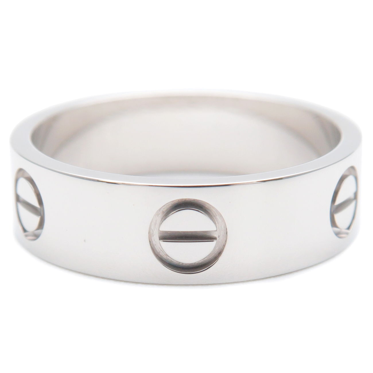 Authentic Cartier Love Ring K18WG 750WG White Gold #55 US7.5 HK16 EU55 Used F/S