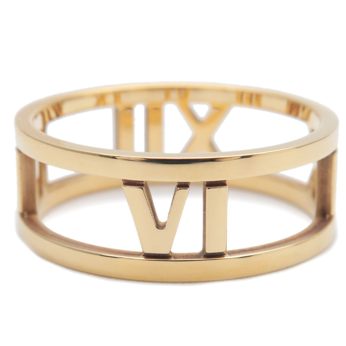 Authentic TiffanyCo. Atlas Open Ring K18 750 Yellow Gold