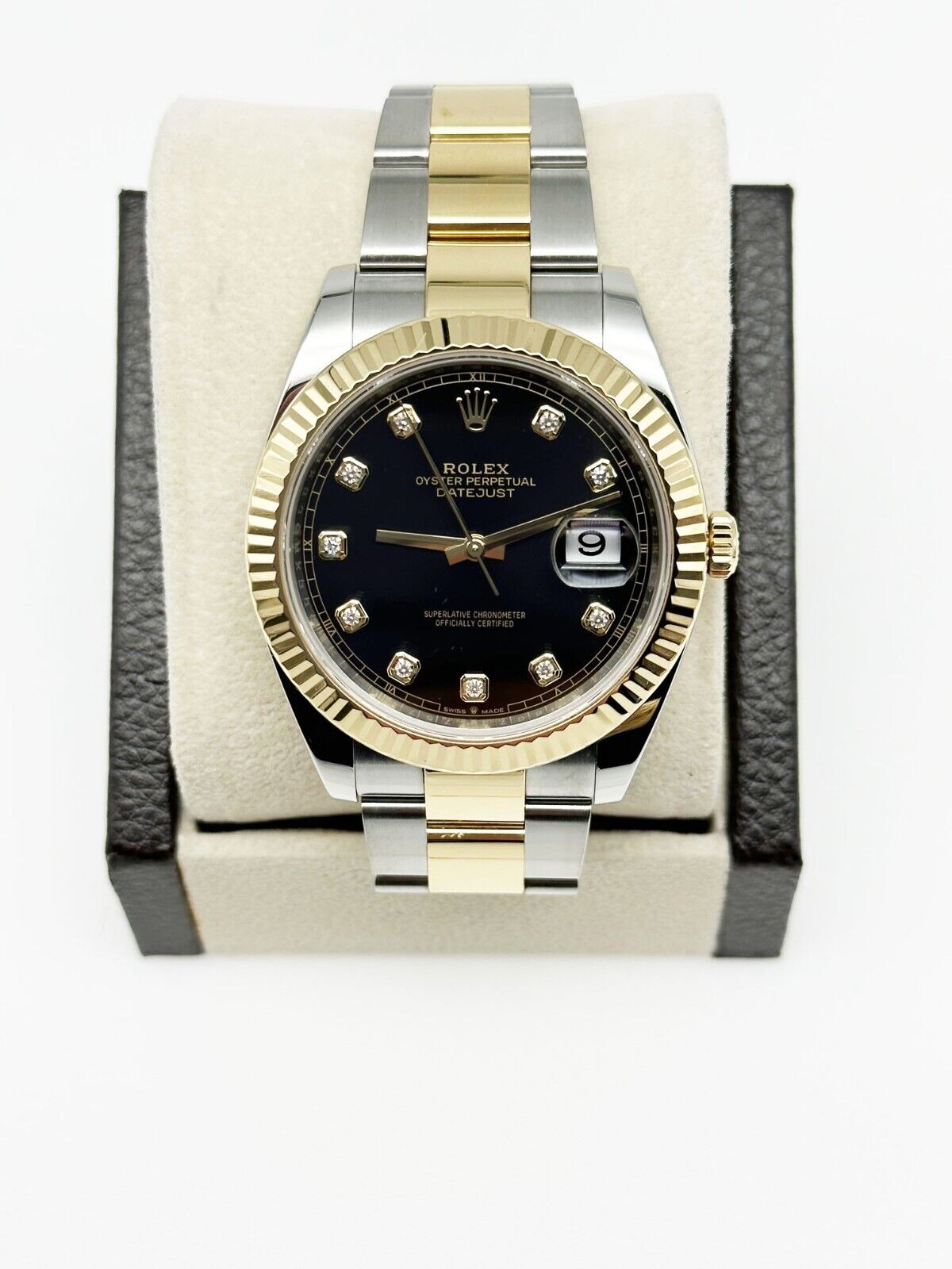 Rolex   Datejust  Black  Diamond Dial 18K Yellow Gold