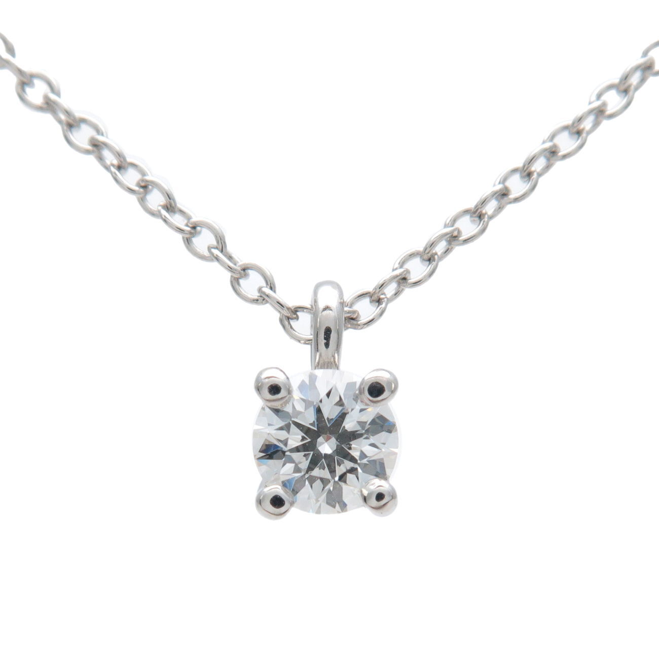 Tiffany  Co. Solitaire Diamond Necklace Platinum