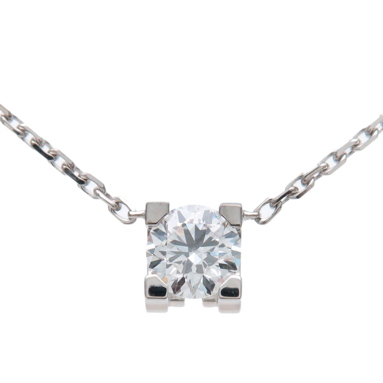 Cartier C De Cartier Diamond Necklace  White Gold