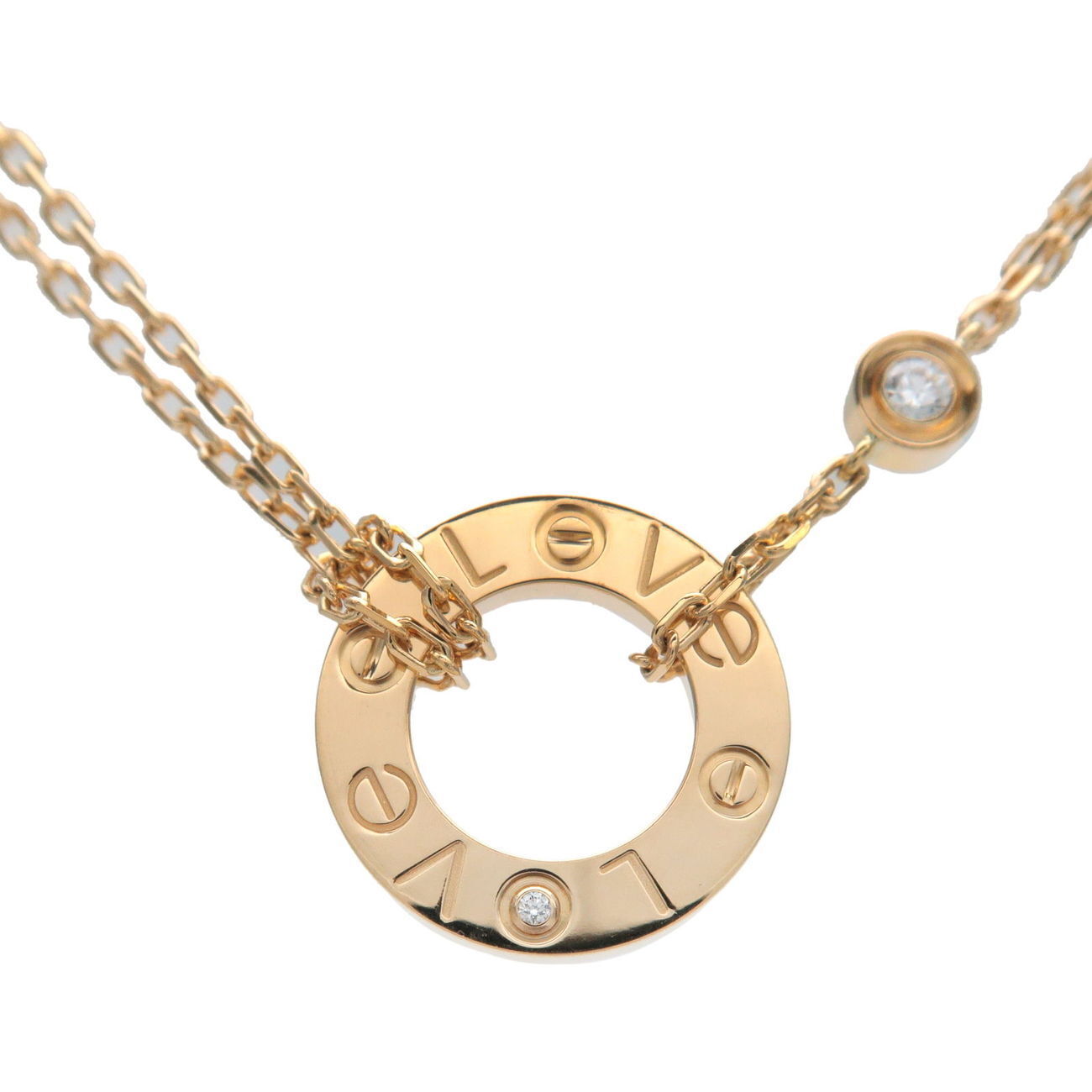 Cartier Yellow Gold Love Circle Diamond Necklace
