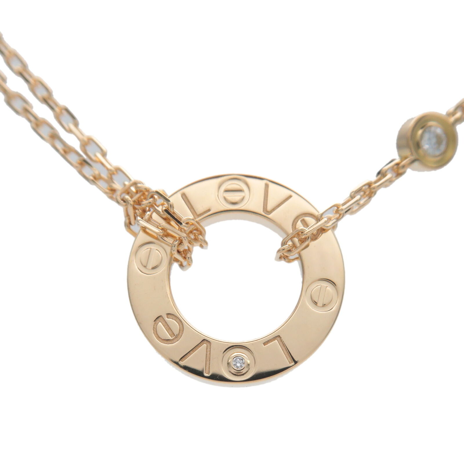 Cartier Love Circle  Diamond Necklace K18YG