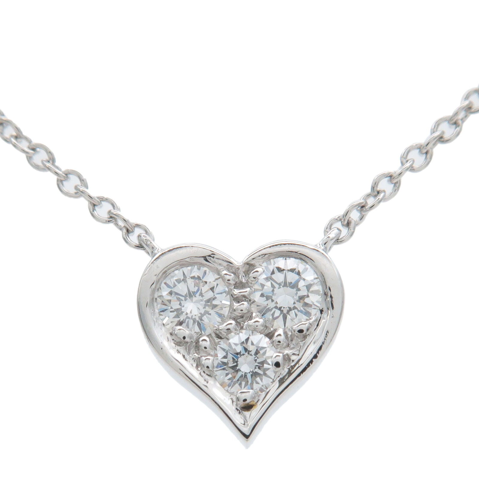 Tiffany  Co. Sentimental Heart 3P Diamond Necklace  Platinum