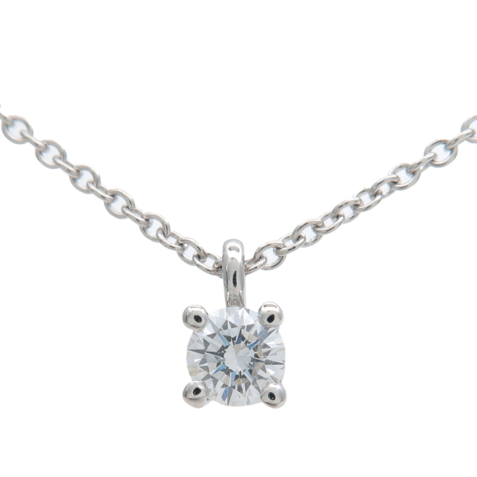 Tiffany  Co. Solitaire Diamond Necklace Platinum