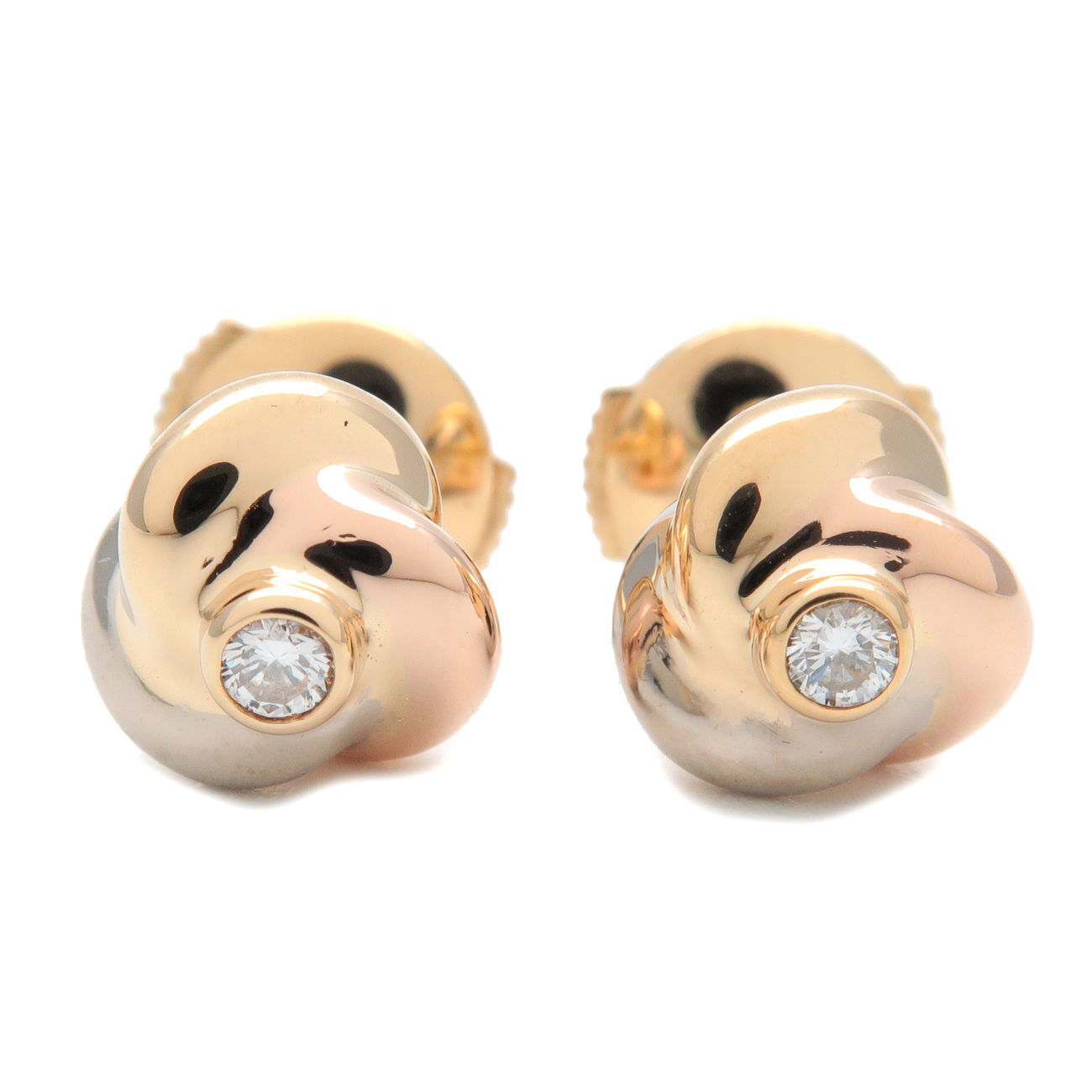 Authentic Cartier Baby Trinity 1P Diamond Earrings