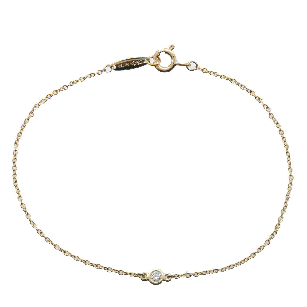 Auth TiffanyCo. By the Yard 1P Diamond Barcelet