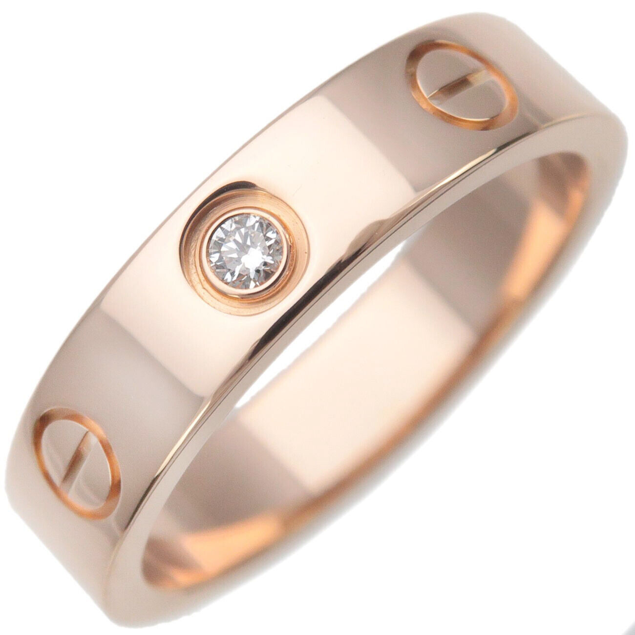 Cartier Mini Love Ring 1P Diamond K18PG 750PG Rose Gold