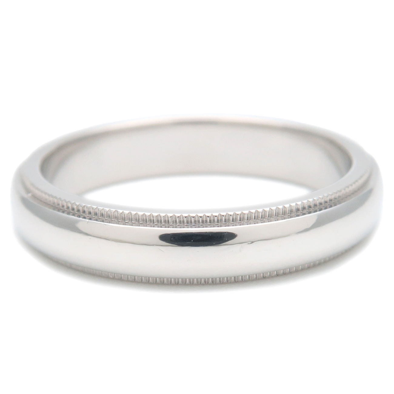 TiffanyCo. Milgrain Band Ring 4.0mm PT950 Platinum