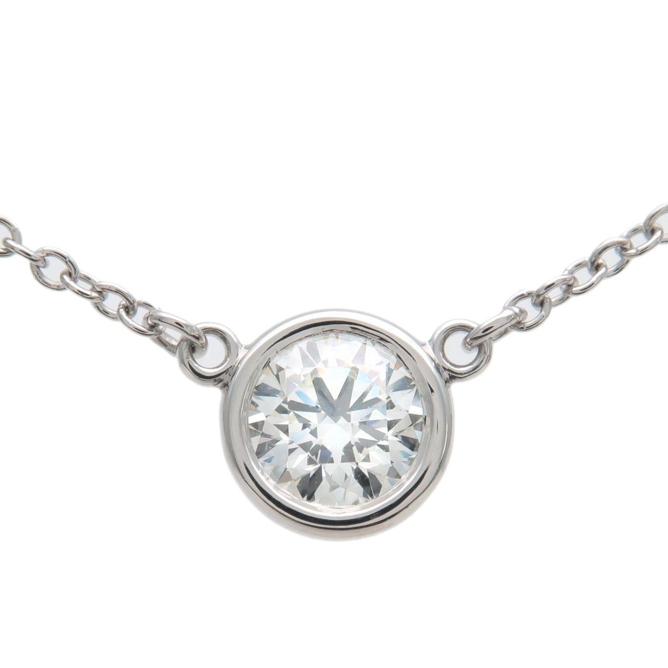Tiffany  Co. By The Yard 1P Diamond Necklace 0.37ct 950 Platinum