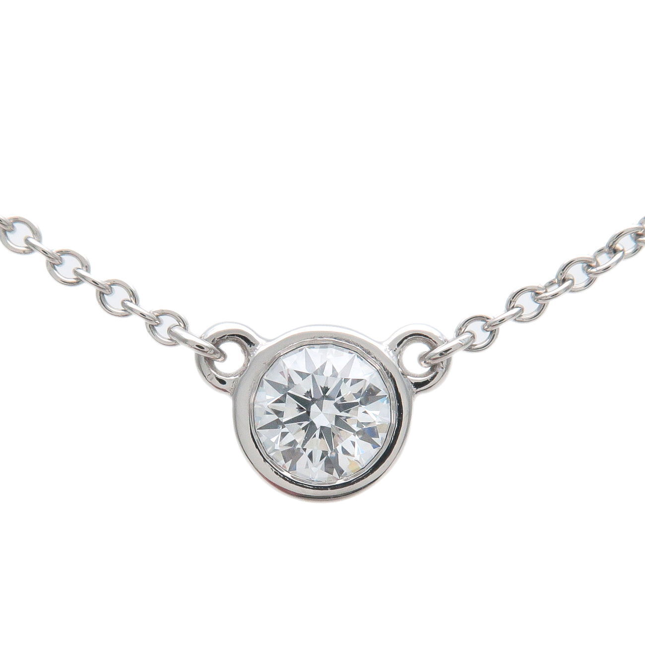 Tiffany  Co. By The Yard 1P Diamond Necklace 0.17ct PT950 Platinum