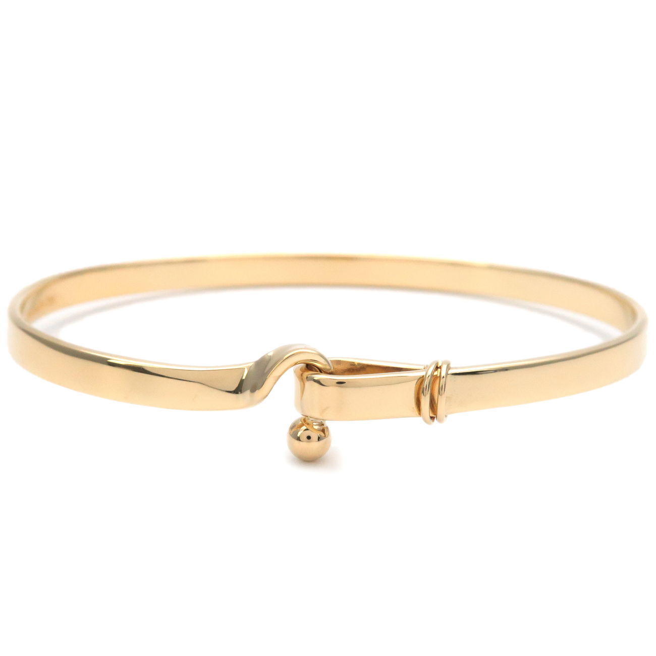 Tiffany  Co. Hook  Eye Bangle K18YG 750YG Yellow Gold