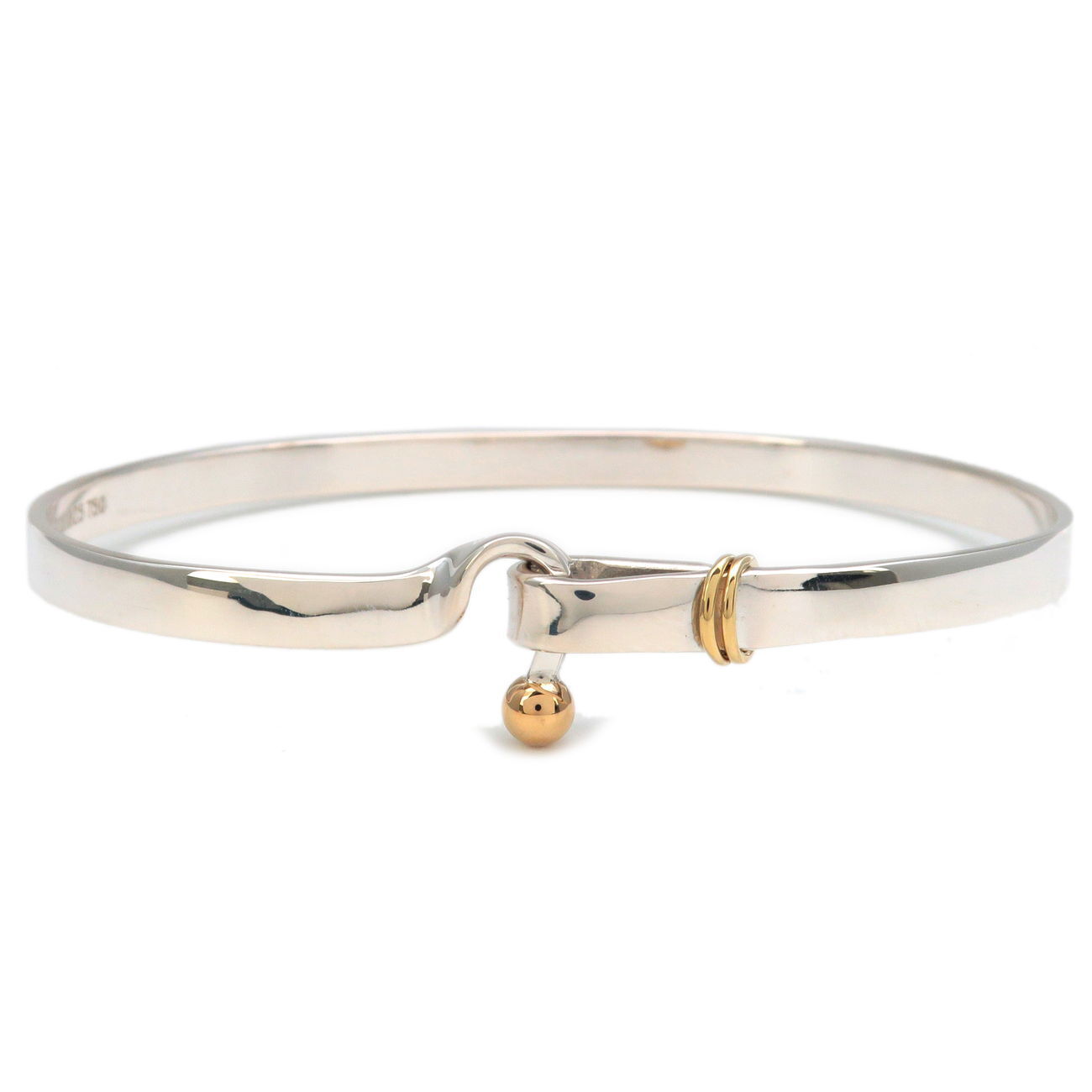 Tiffany  Co. Hook  Eye Bangle SV925 750YG Silver Yellow Gold