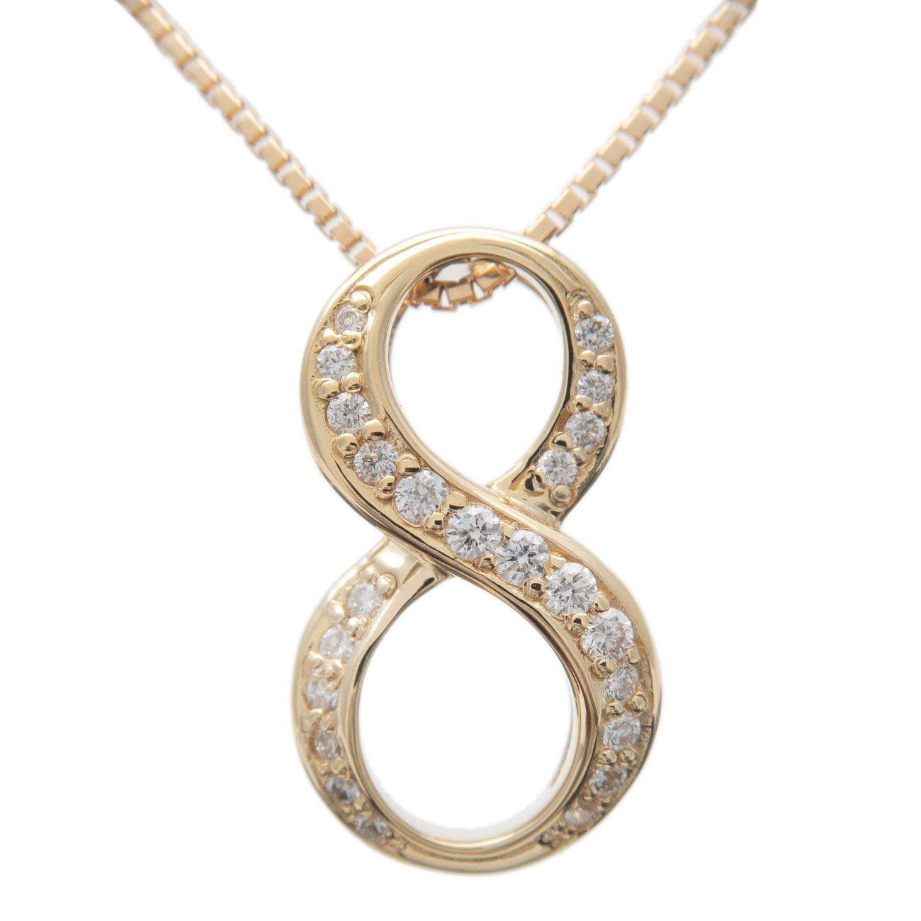 NOMBRE Number 8 Diamond Necklace Small 0.19ct K18YG Yellow Gold
