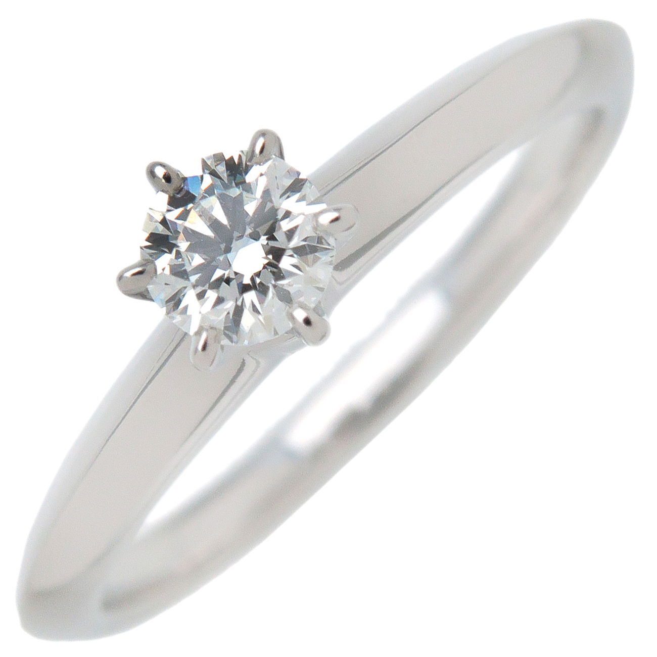 Tiffany  Co. Solitaire Diamond Ring 0.19ct Platinum