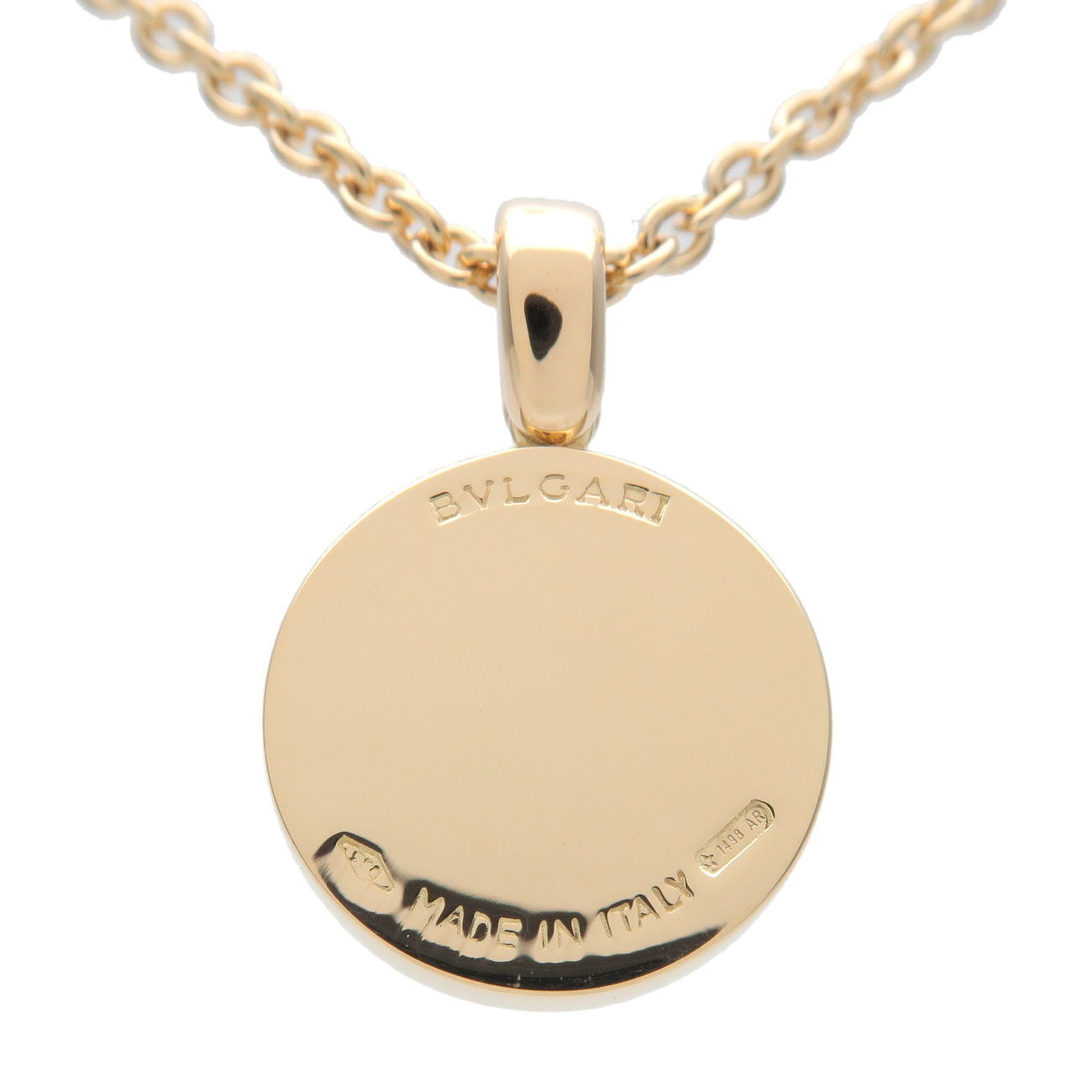 Auth BVLGARI Bulgari Burgari Pavé Diamond Necklace K18YG Yellow