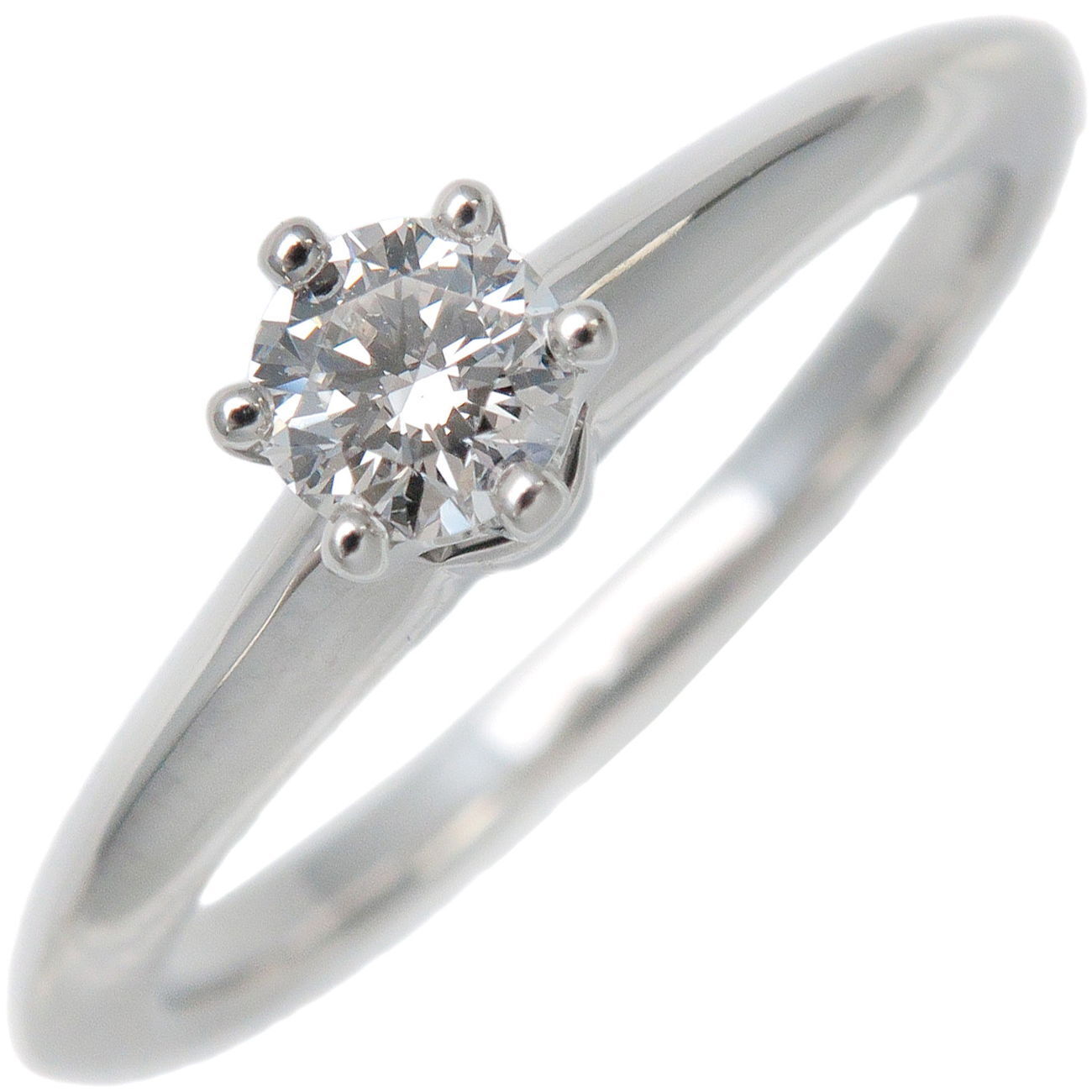 Tiffany  Co. Solitaire 1P Diamond Ring 0.20ct PT950 Platinum