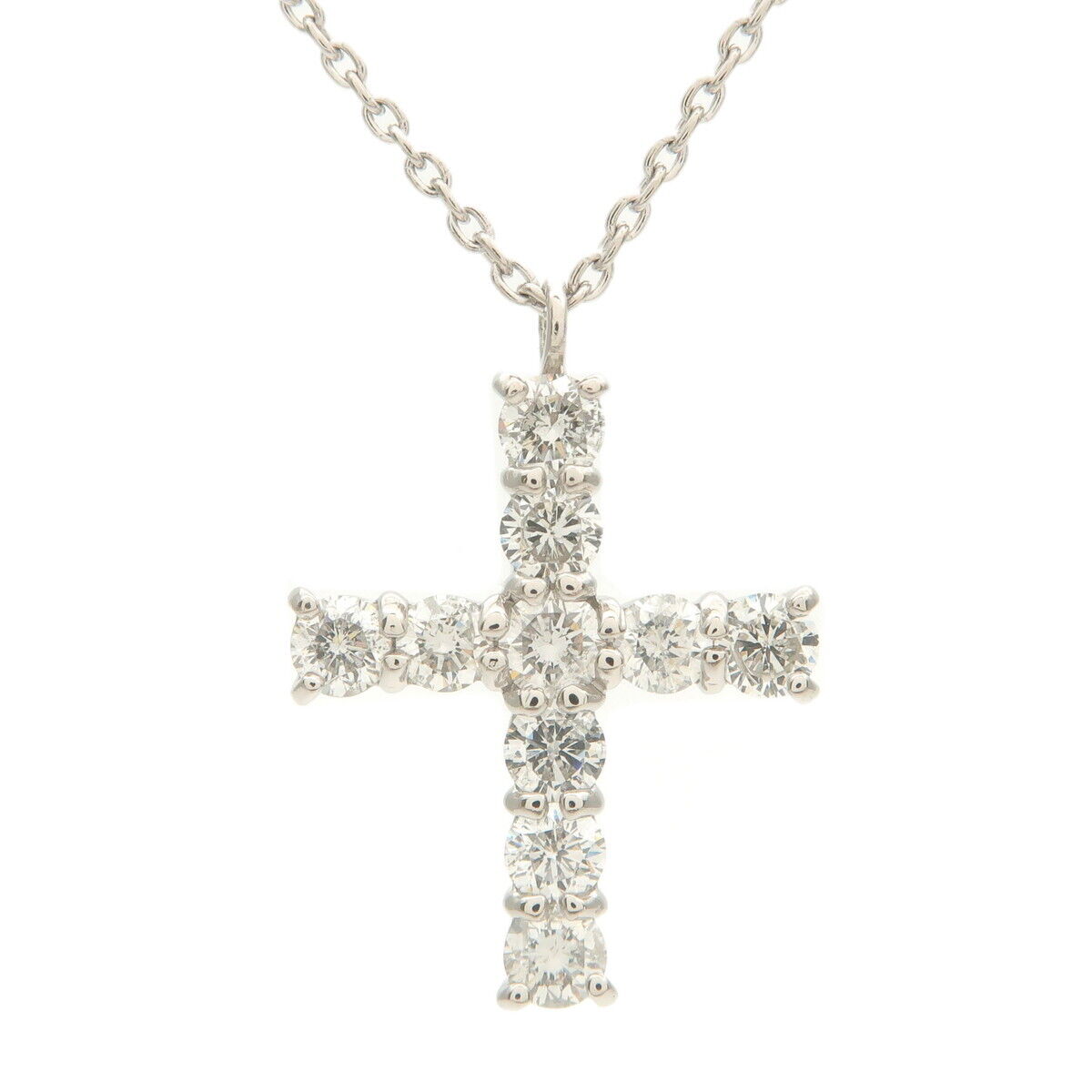 VENDOME AOYAMA Cross Diamond Necklace   Platinum