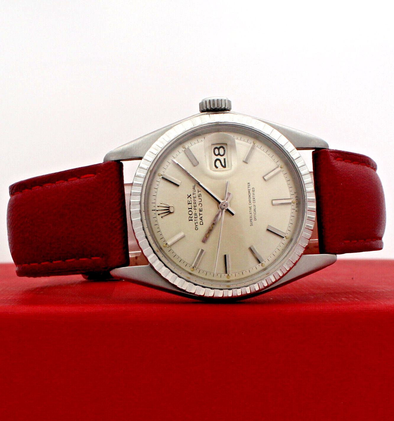 Mens Vintage ROLEX Oyster Perpetual Datejust 36mm Stainless Steel Silver Dial