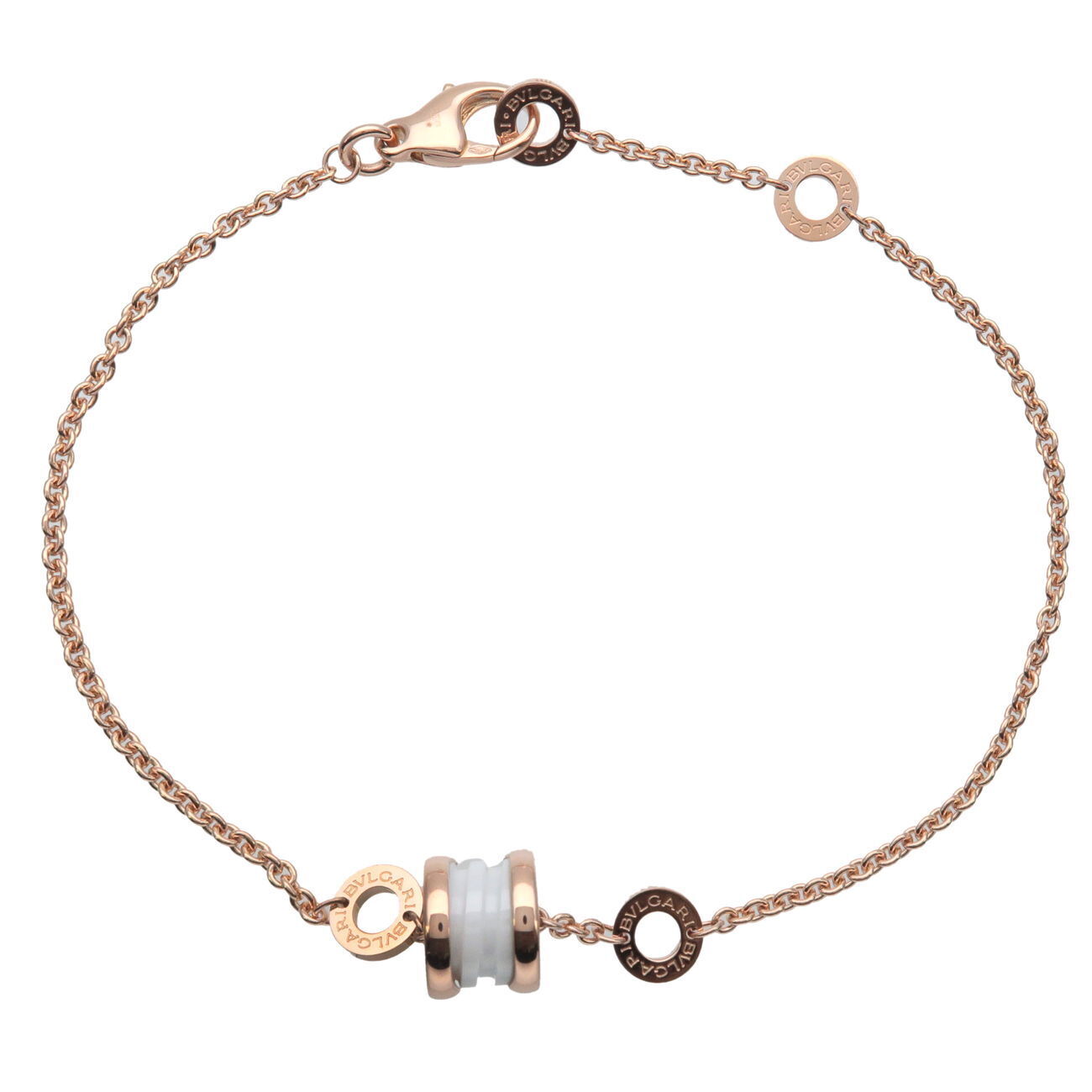 BVLGARI B-Zero1 Element Bracelet K18 Rose Gold Ceramic Used F/S