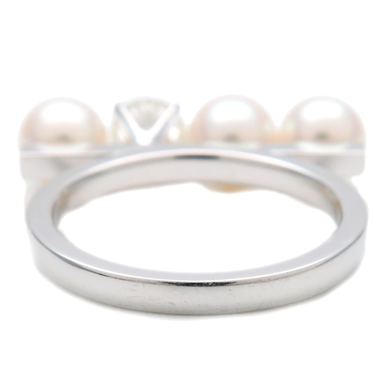 Auth TASAKI Balance Solo Pearl Diamond Ring