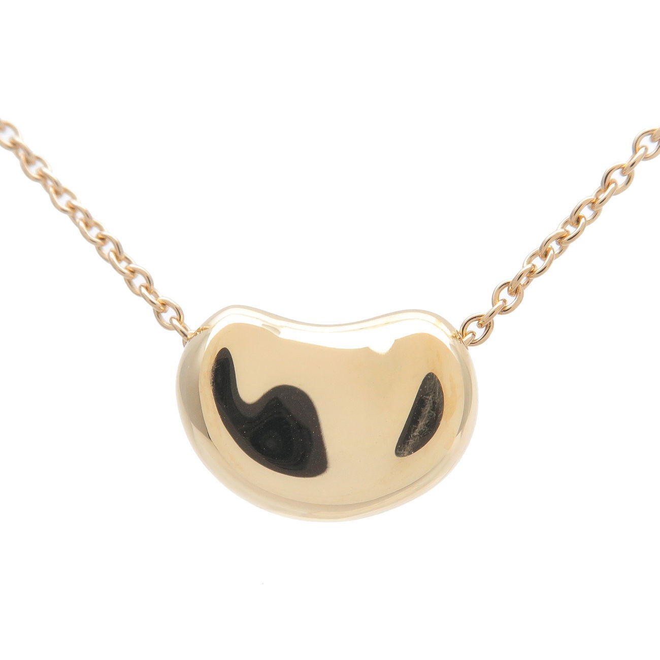 Tiffany  Co. Bean Necklace Pendant K18YG 750YG Yellow Gold Used F/S