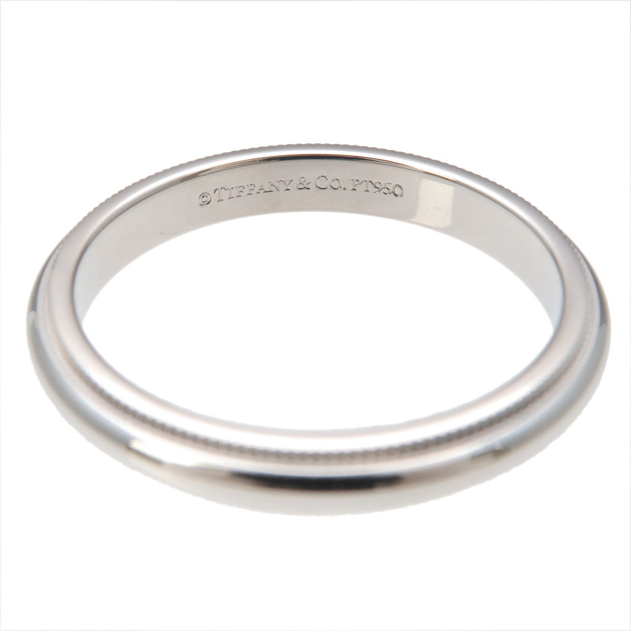 Tiffany  Co. Milgrain Band Ring PT950 Platinum