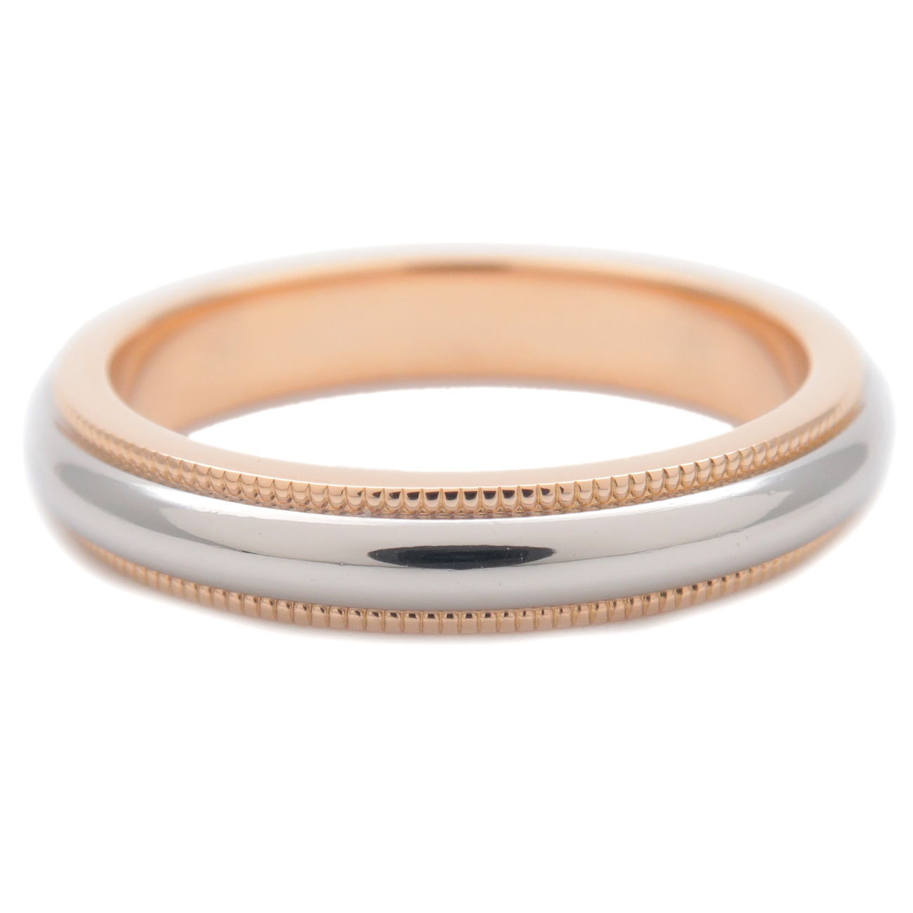 TiffanyCo. Milgrain Band Ring K18 Rose Gold