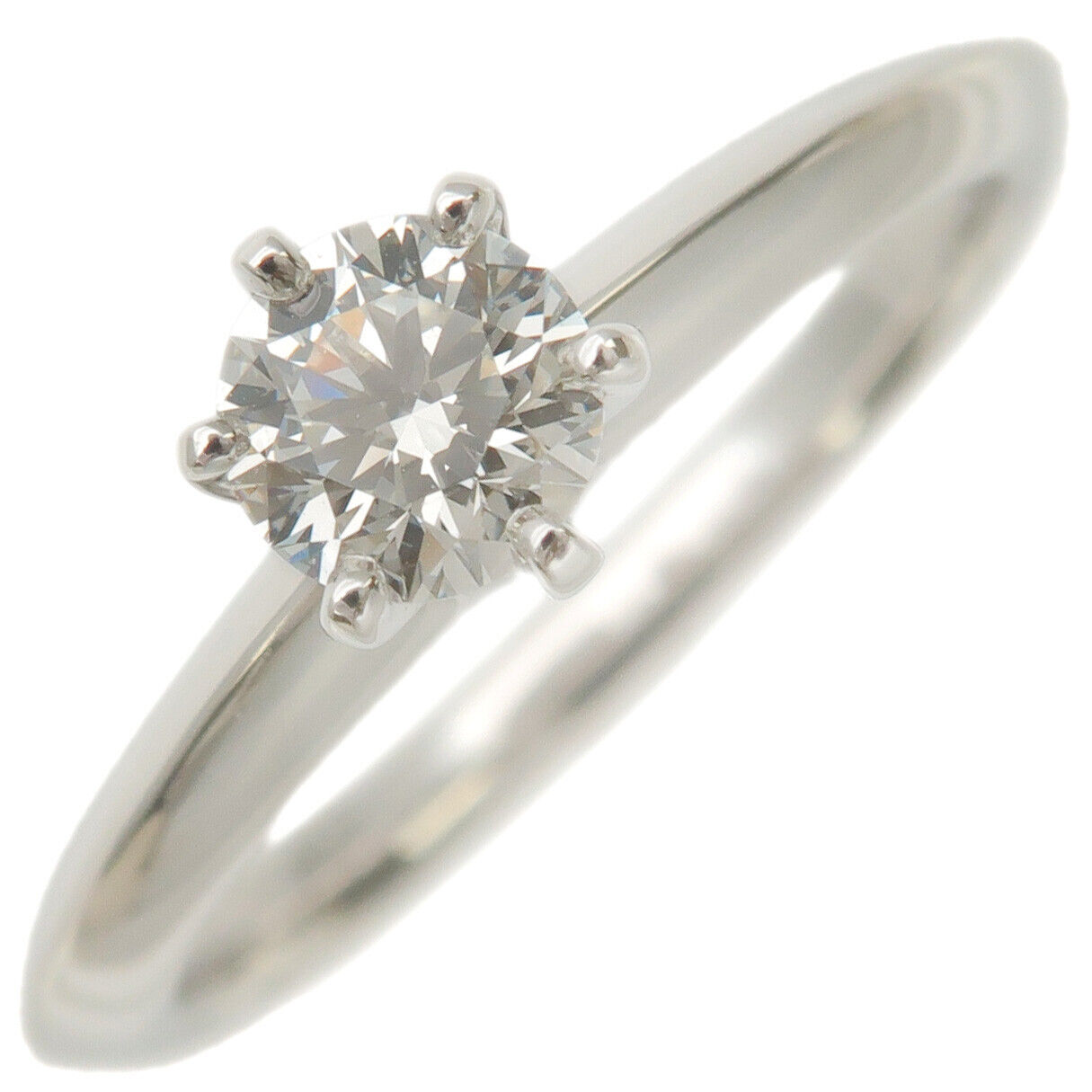 TiffanyCo. Solitaire Diamond Ring 0.30ct PT950 Platinum
