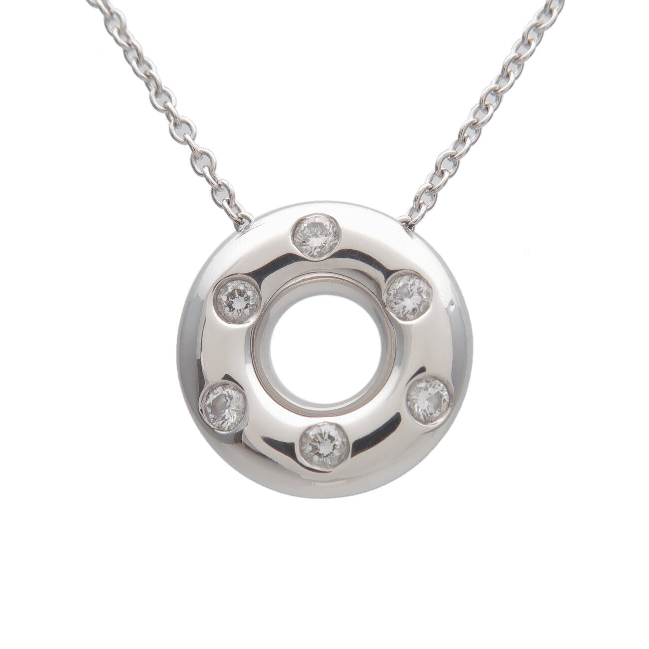 TiffanyCo. Dots Circle 6P Diamond Necklace PT950 Platinum
