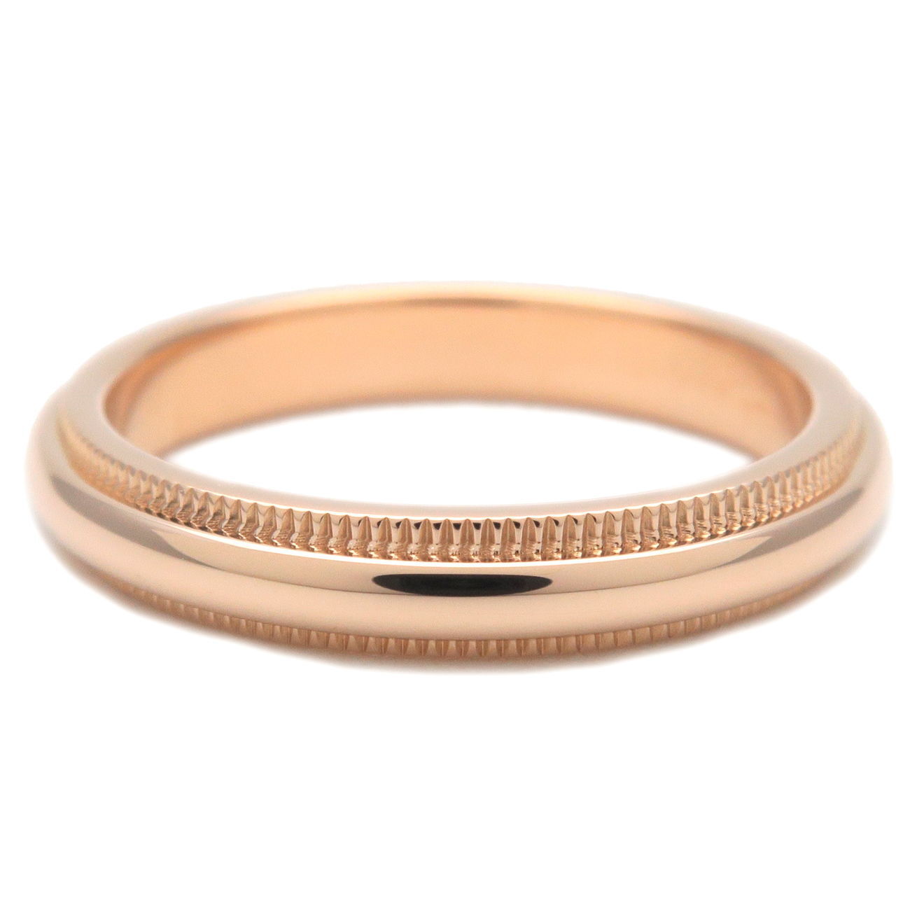 TiffanyCo. Milgrain Band Ring K18PG Rose Gold