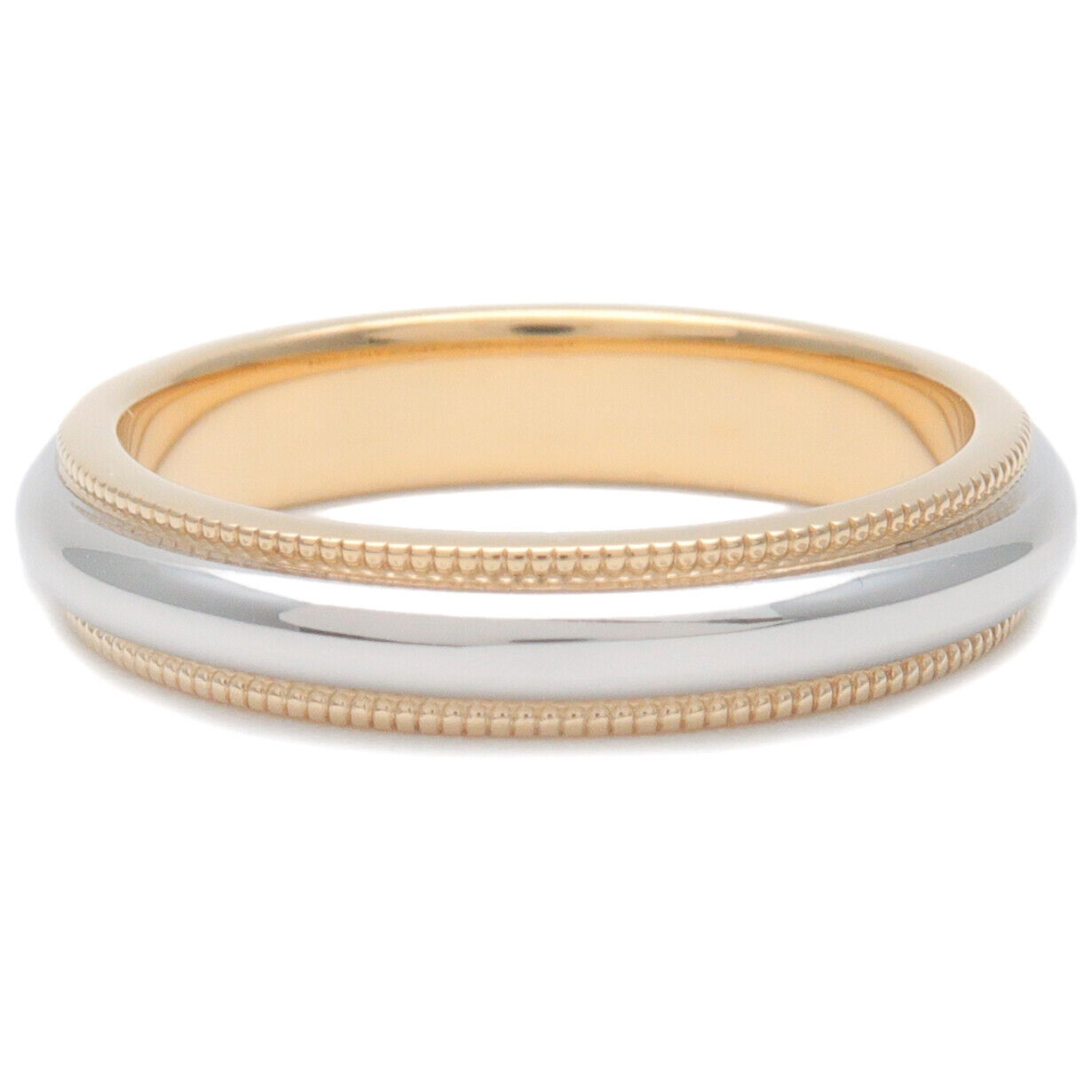 Tiffany  Co. Milgrain Band Ring K18 Yellow Gold Platinum
