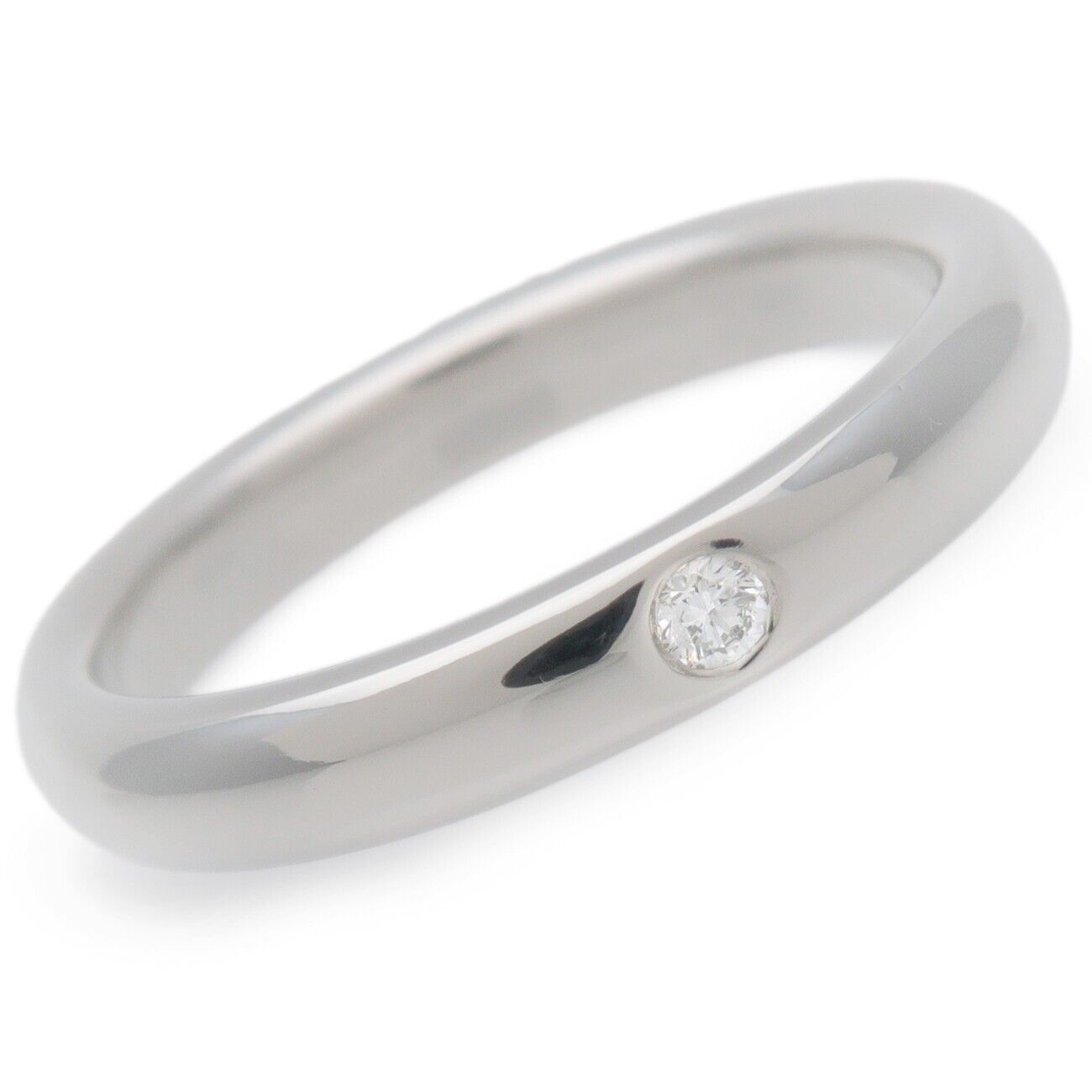 TiffanyCo. Stacking Band Ring 1P Diamond 950 Platinum