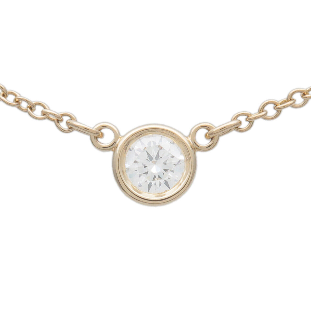 TiffanyCo. By the Yard 1P Diamond Necklace 0.14ct K18 Yellow Gold