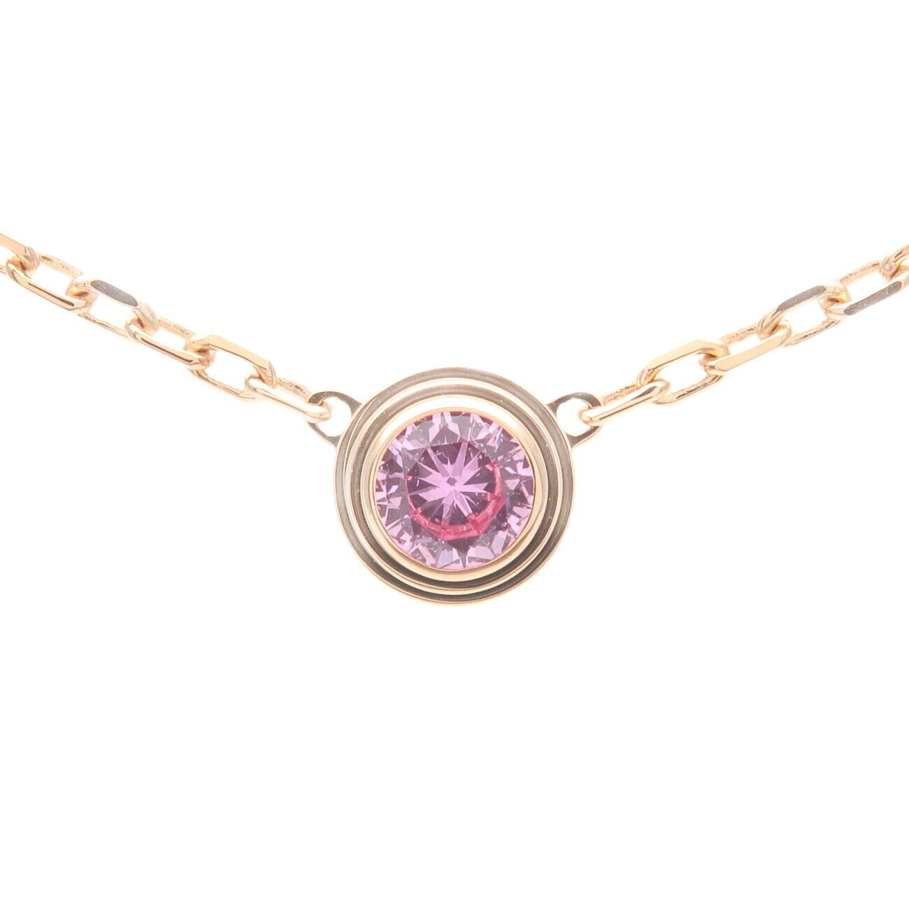 Cartier Saphir Leger de Cartier 1P Pink Sapphire Necklace K18PG