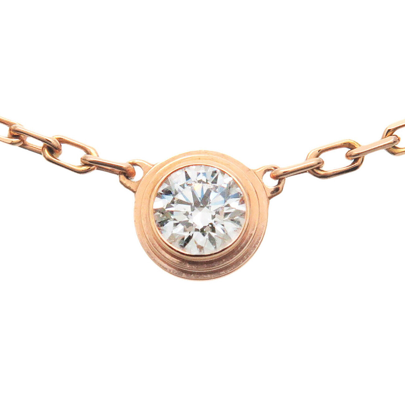 Cartier Diamant Leger 1P Necklace Diamond   Rose Gold