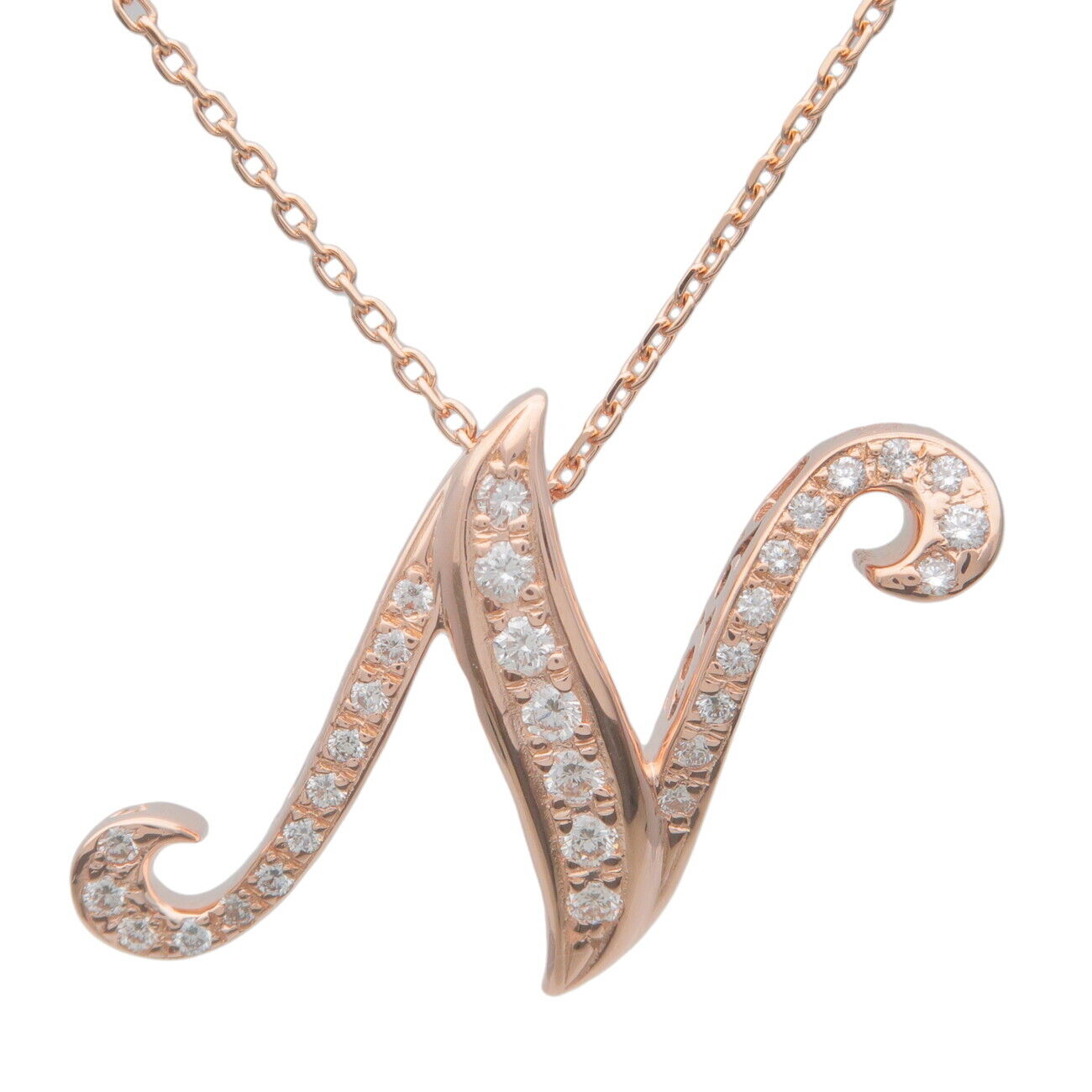 NOMBRE ALPHA Initial "N" Diamond Necklace
