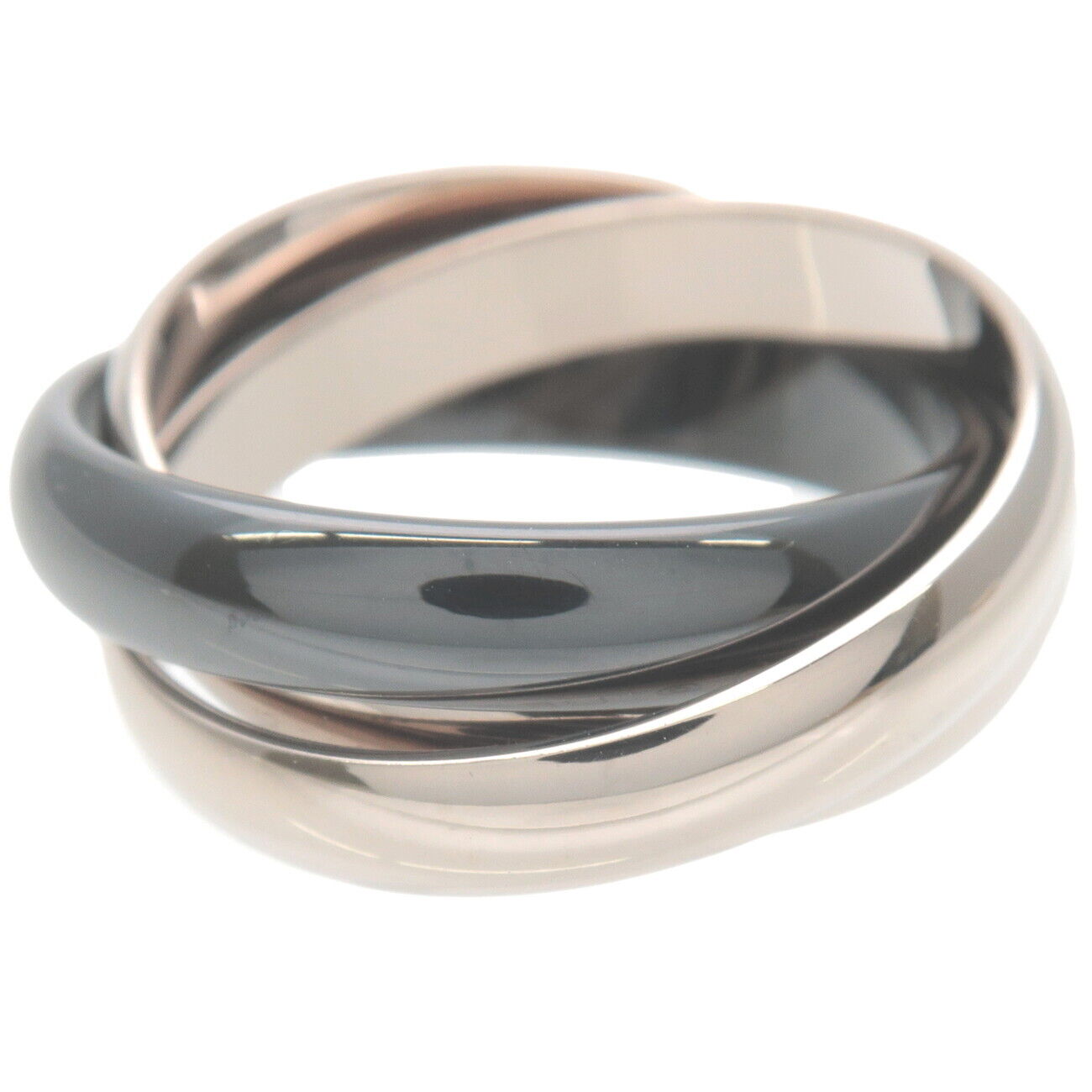 Cartier Trinity Ring Black Ceramic K18 White Gold