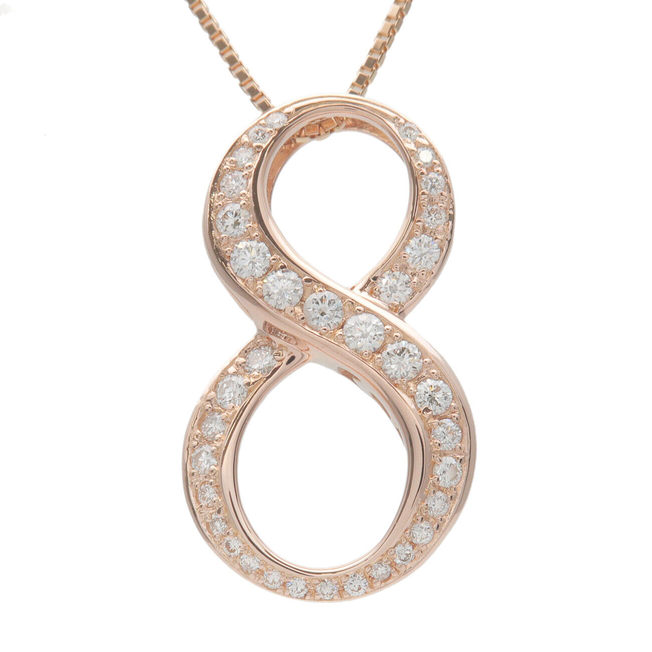 NOMBRE Number "8" Diamond Necklace Medium 0.54ct K18 Rose Gold