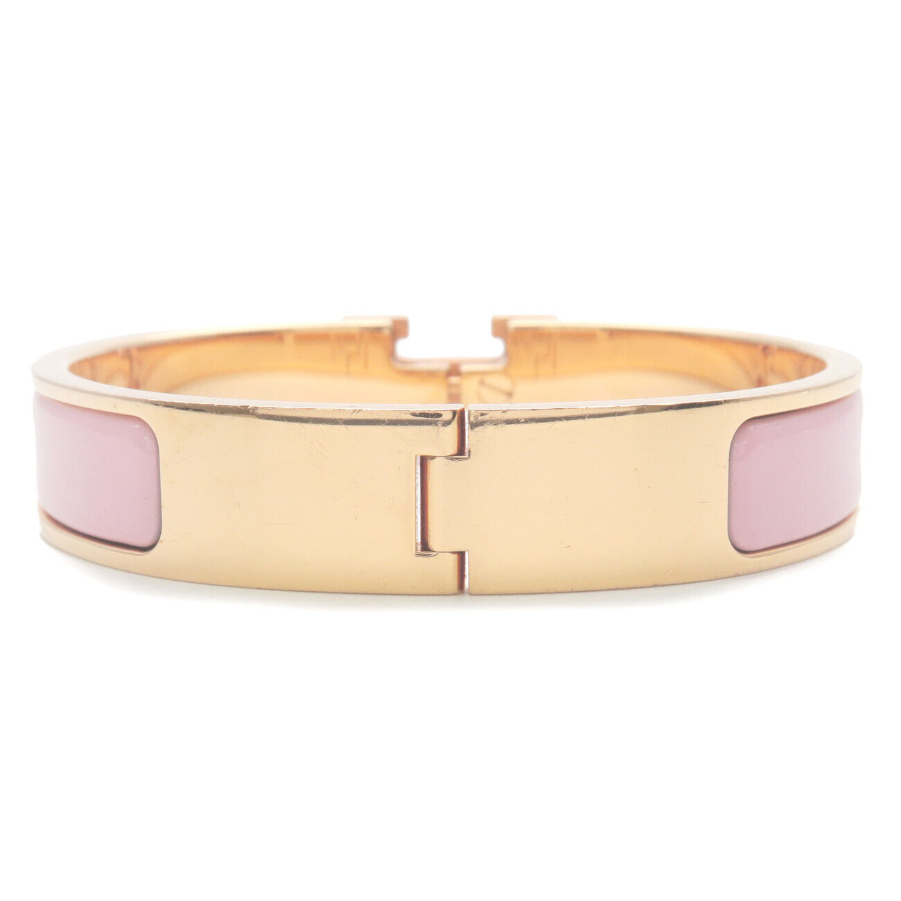 Authentic HERMES Clic Clac PM H Logo Bangle Bracelet Yellow Gold