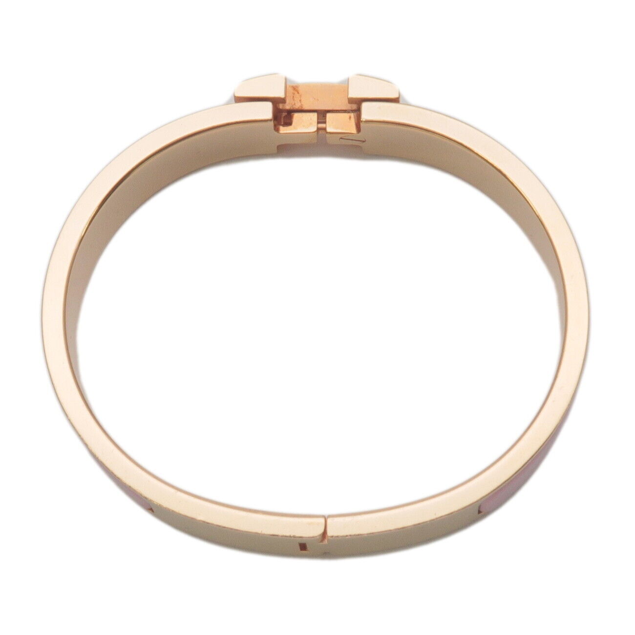 Authentic HERMES Clic Clac PM H Logo Bangle Bracelet Yellow Gold