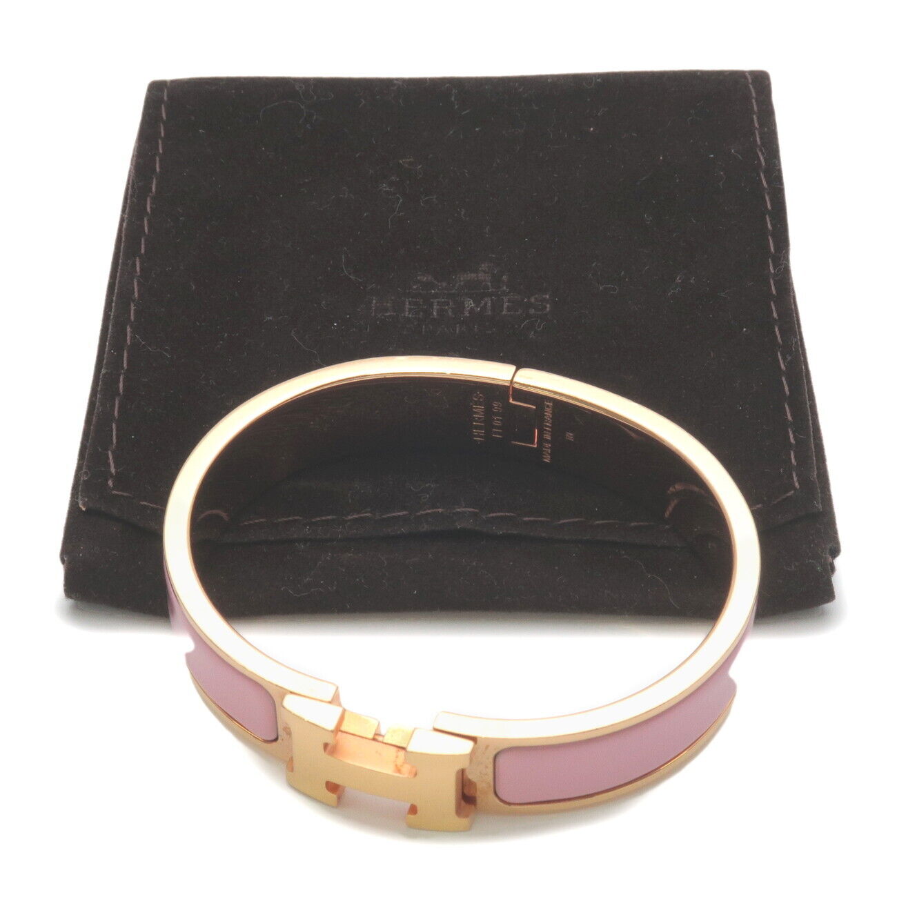 Authentic HERMES Clic Clac PM H Logo Bangle Bracelet Yellow Gold