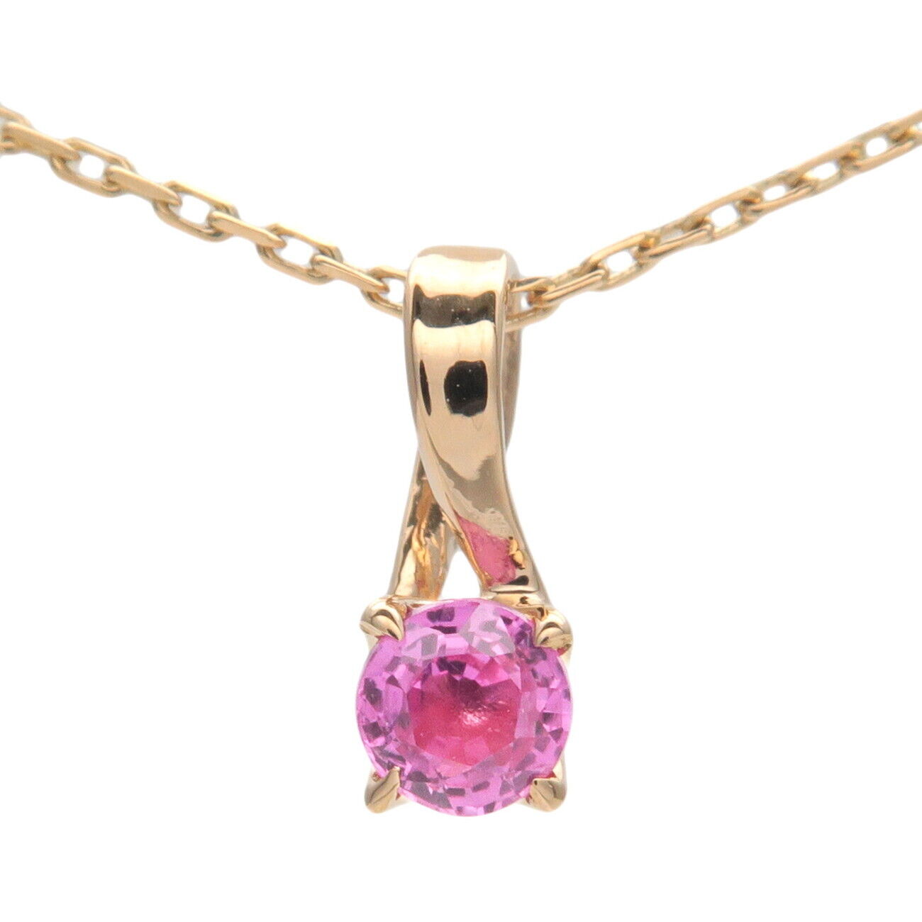 4℃ Ruby Necklace K18YG 750YG Yellow Gold Used F/S